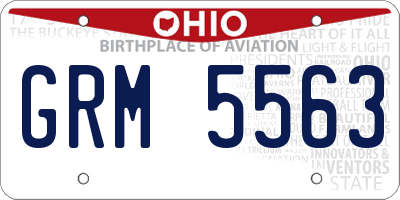 OH license plate GRM5563
