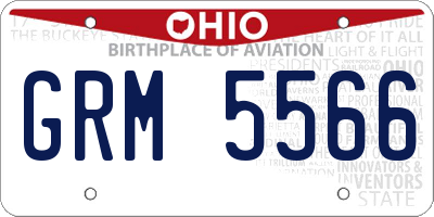 OH license plate GRM5566