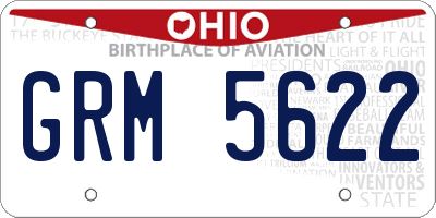 OH license plate GRM5622