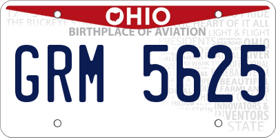 OH license plate GRM5625