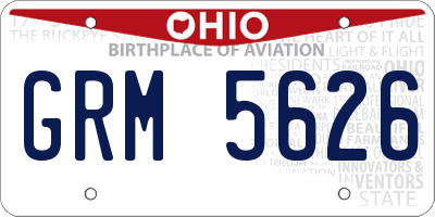 OH license plate GRM5626