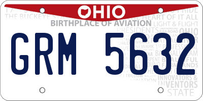 OH license plate GRM5632
