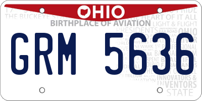 OH license plate GRM5636