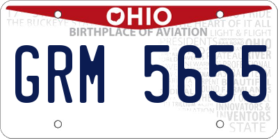OH license plate GRM5655