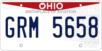 OH license plate GRM5658