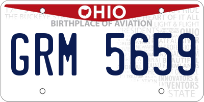 OH license plate GRM5659