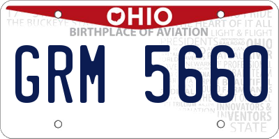 OH license plate GRM5660