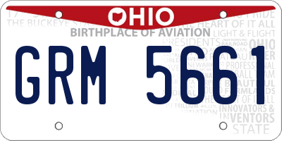 OH license plate GRM5661
