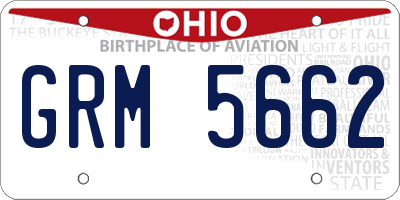 OH license plate GRM5662