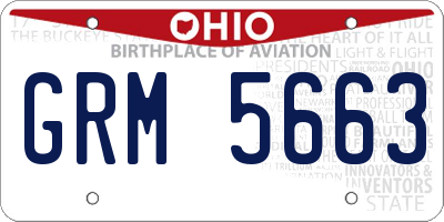 OH license plate GRM5663