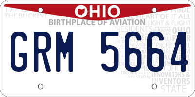 OH license plate GRM5664