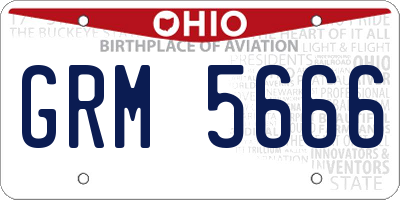 OH license plate GRM5666
