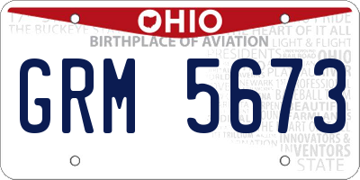 OH license plate GRM5673