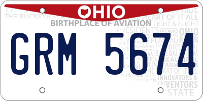 OH license plate GRM5674