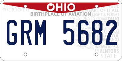 OH license plate GRM5682