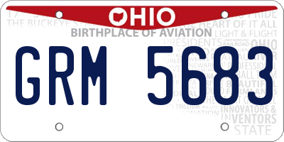 OH license plate GRM5683