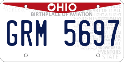 OH license plate GRM5697