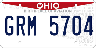 OH license plate GRM5704