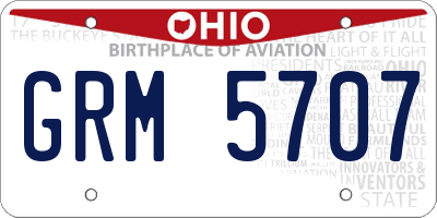 OH license plate GRM5707