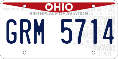 OH license plate GRM5714