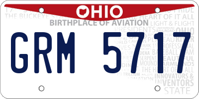 OH license plate GRM5717