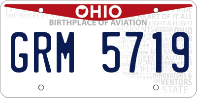OH license plate GRM5719