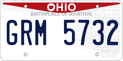 OH license plate GRM5732