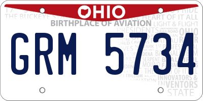 OH license plate GRM5734