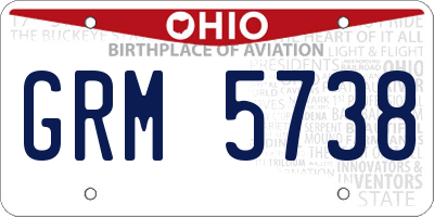 OH license plate GRM5738