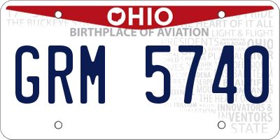 OH license plate GRM5740