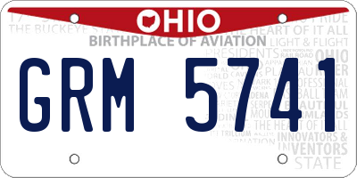 OH license plate GRM5741