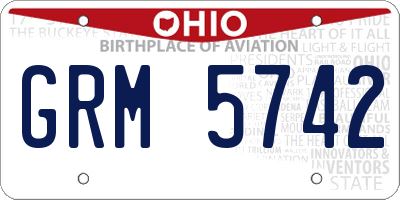OH license plate GRM5742