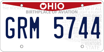 OH license plate GRM5744