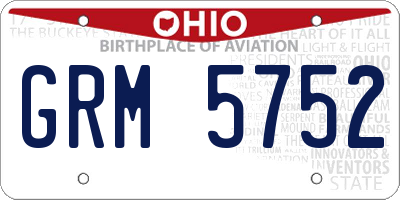OH license plate GRM5752