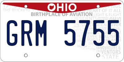 OH license plate GRM5755