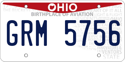 OH license plate GRM5756