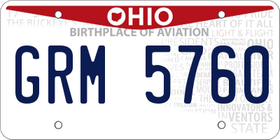 OH license plate GRM5760
