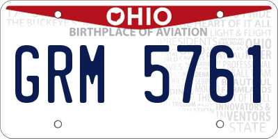 OH license plate GRM5761