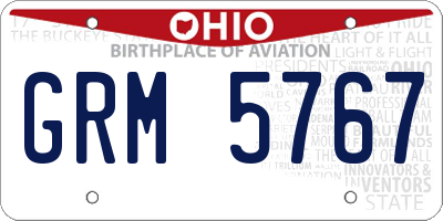 OH license plate GRM5767