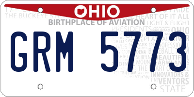 OH license plate GRM5773