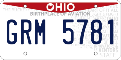 OH license plate GRM5781