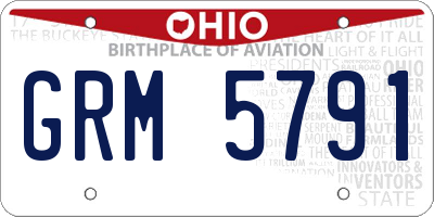OH license plate GRM5791