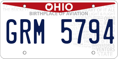 OH license plate GRM5794