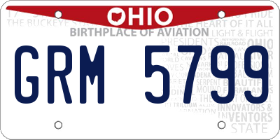 OH license plate GRM5799