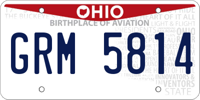 OH license plate GRM5814