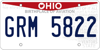 OH license plate GRM5822
