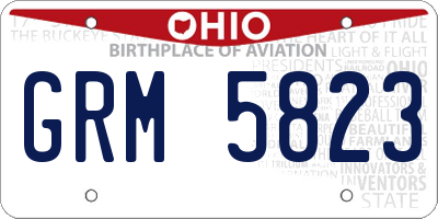 OH license plate GRM5823