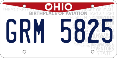 OH license plate GRM5825
