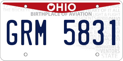 OH license plate GRM5831