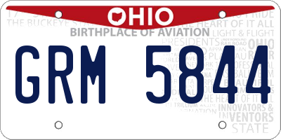 OH license plate GRM5844